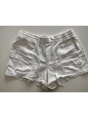 GAP Women's White Linen Blend Elastic Waist Shorts Size M